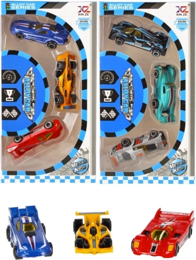 Macchinine da corsa in metallo – set da 3 pz
