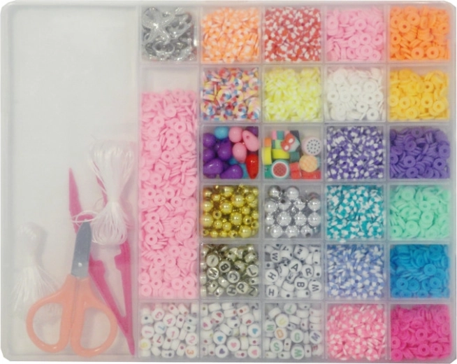 Perline in custodia con scomparti – kit per creare gioielli