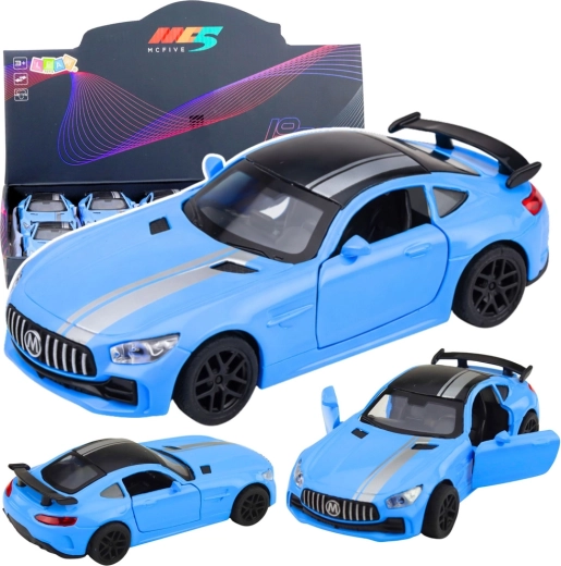 Auto sportiva in metallo 1:32 con porte apribili, luci e suoni – blu