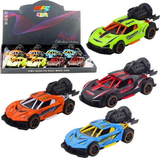 Auto sportivo con effetti di luce, suono e fumo