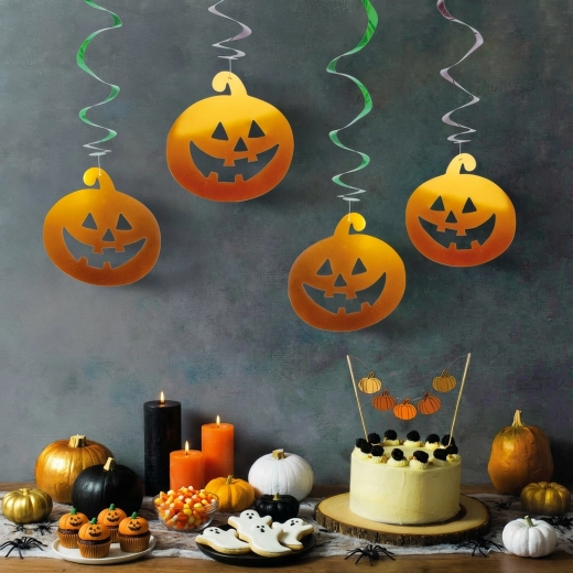 Set di decorazioni di Halloween da appendere con zucche e fantasmi, 12 pezzi