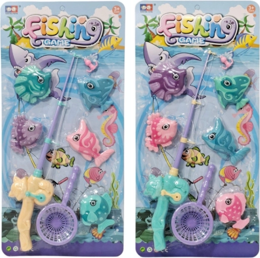 Gioco di pesca con pesciolini magnetici su blister