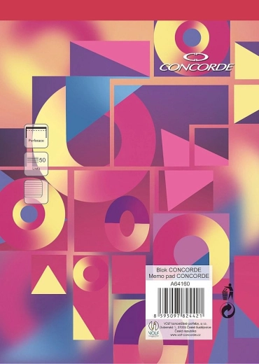 Blocco CONCORDE A4 rigato 8 mm, 50 fogli