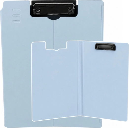 Cartellina portablocco con chiusura e clip in metallo A4, plastica, blu - 1 pezzo