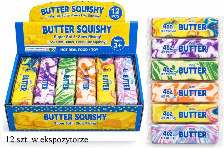 Pallina antistress da schiacciare a forma di burro - 1 pezzo