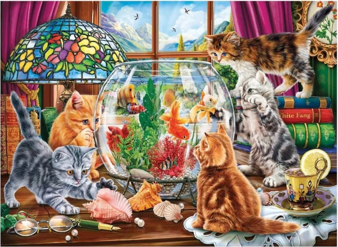 Puzzle Gattini e acquario 1000 pezzi