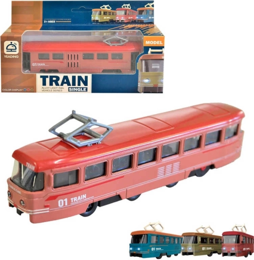 Tram in metallo con retrocarica e suono 19 cm - 1 pezzo