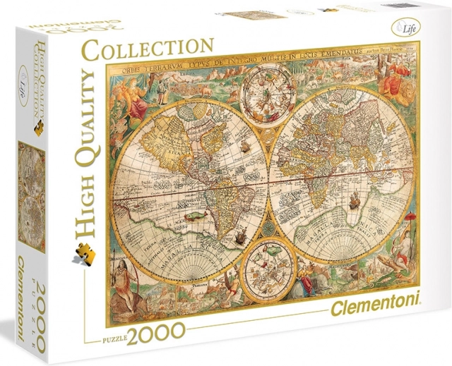 Puzzle 2000 pezzi Vecchia mappa del mondo