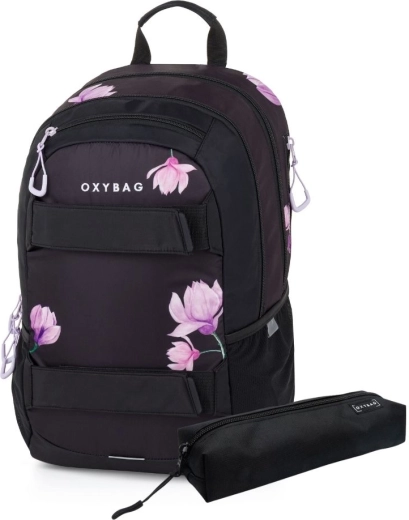 Zaino per studenti con astuccio OXY Sport Flowers