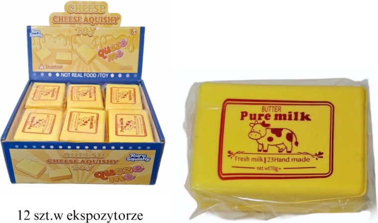 Pallina antistress da schiacciare a forma di cubetto di burro - 1 pezzo