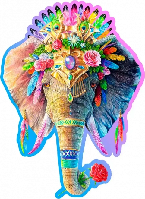 Puzzle in legno Elefante Elegante di WOODEN CITY, 250 pezzi