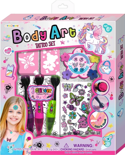 Set creativo per body art e tatuaggi temporanei per bambini
