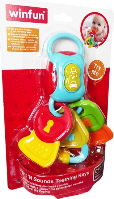 Sonaglio-masticatore a forma di chiavi con luci e suoni