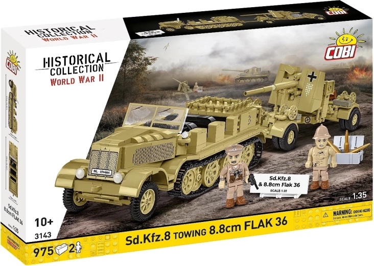 Set di costruzione Sd.Kfz. 8 con cannone trainato 8,8 cm Flak 36 (DAK), 1:35