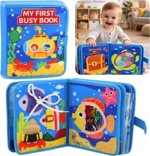 Libretto sensomotorio in feltro – animali marini 3D