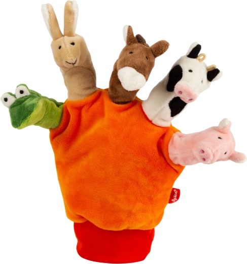 Guanto in peluche Sigikid con marionette di animaletti