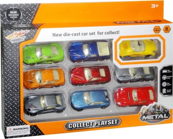 Set di 9 macchinine sportive 1:64