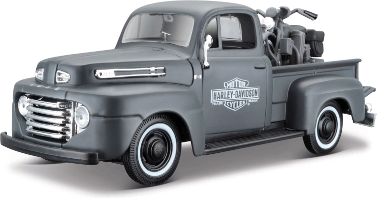 Maisto Harley-Davidson custom 1948 Ford F-1 pickup con motocicletta WLA Flathead 1:24