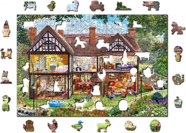 Puzzle in legno double-face Casa d’Estate 2 in 1, 505 pezzi