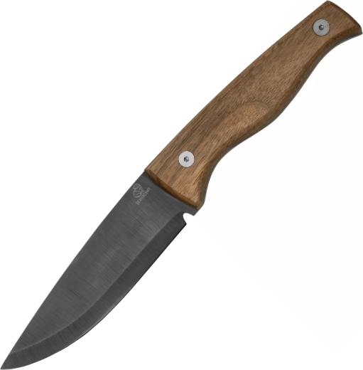 BeaverCraft BSH3 coltello bushcraft con lama brunita in acciaio al carbonio, manico in noce e fodero in pelle