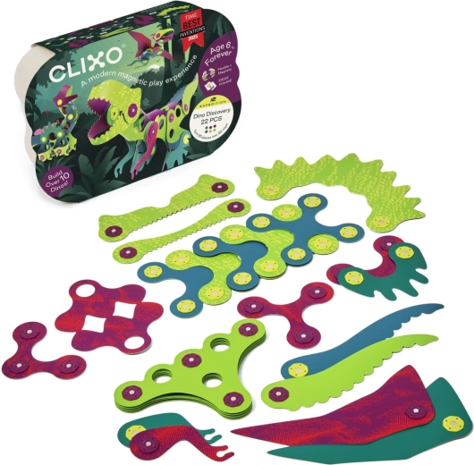 Clixo Dinosauri – set da 22 pezzi magnetici