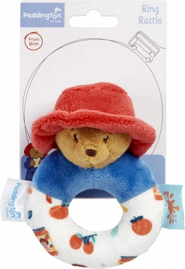 Sonaglio in peluche PADDINGTON – anello morbido per neonati