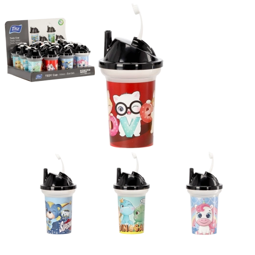 Bicchiere per bambini con cannuccia 300 ml