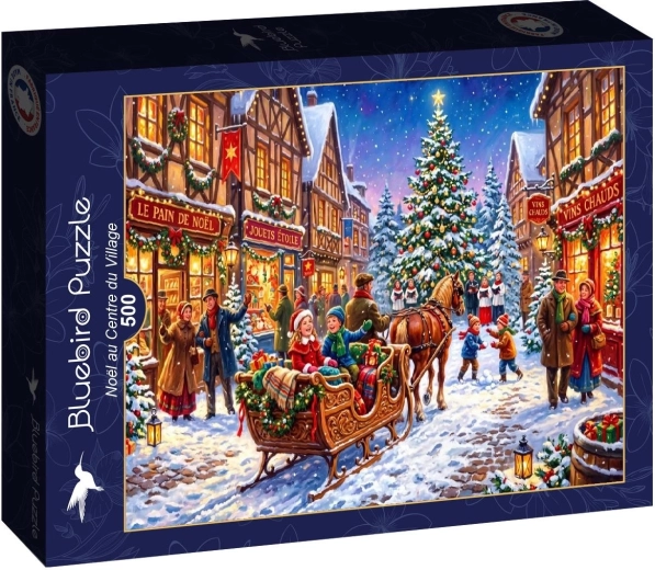 Puzzle Bluebird Natale nella piazza del paese, 500 pezzi