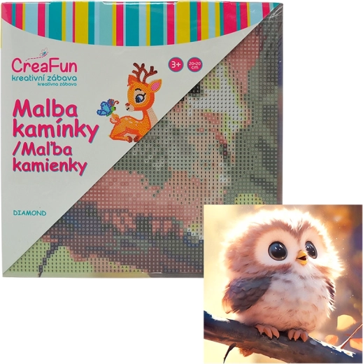 Pittura diamantata – gufetto 20 × 20 cm