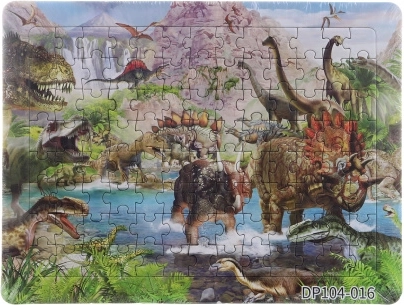 Puzzle dinosauri 104 pezzi con base