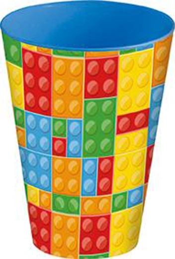 Bicchiere di plastica 430 ml con motivo a cubi