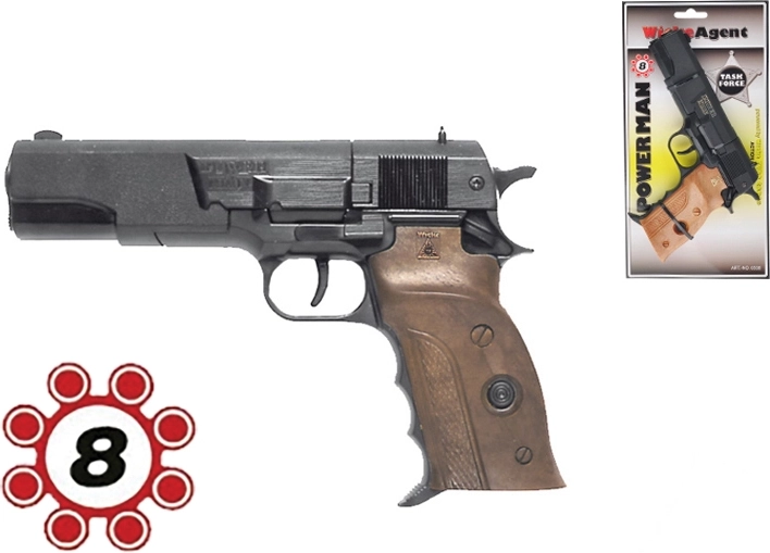 Pistola a capsule Power Man 22 cm per capsule a 8 colpi