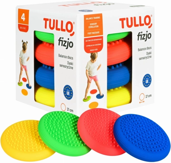 Dischi di equilibrio sensoriali con punti massaggianti, set da 4 pezzi