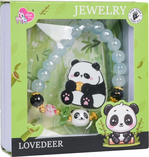 Set di gioielli per bambini Panda con braccialetto blu