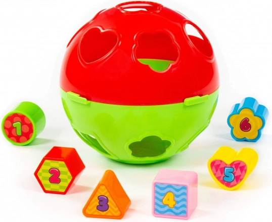 Palla a incastri per i più piccoli Polesie – Verde-rossa