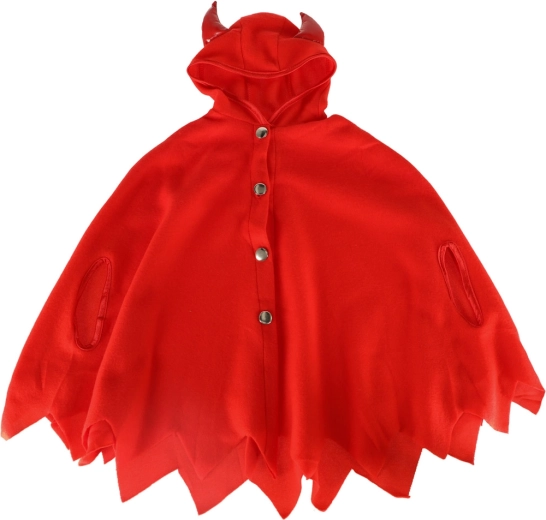 Costume da diavoletto per bambini con mantello e guanti, taglia S 100–110 cm