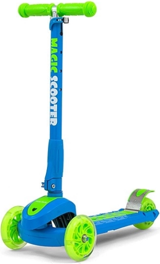 Monopattino per bambini Milly Mally Magic scooter blu-verde