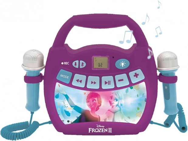 Altoparlante karaoke Disney Frozen con microfoni e luci