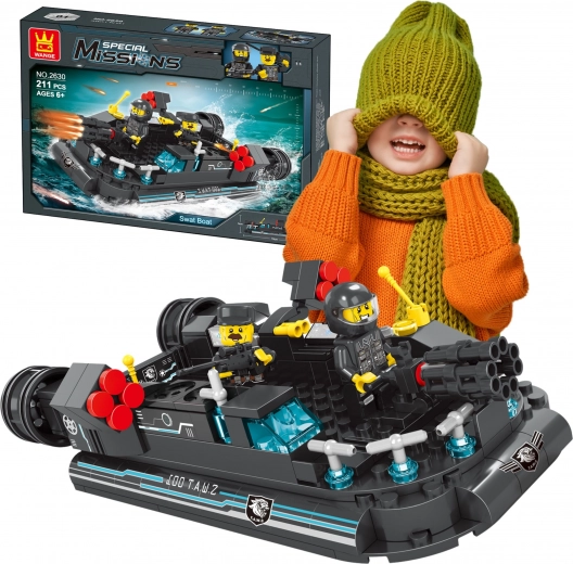 Motoscafo della polizia SWAT – set di costruzione per bambini