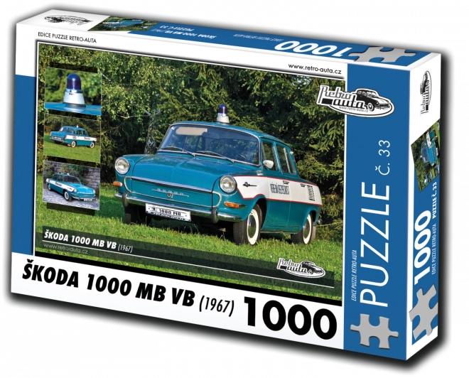 Puzzle auto retrò Škoda 1000 MB VB (1967) – 1000 pezzi