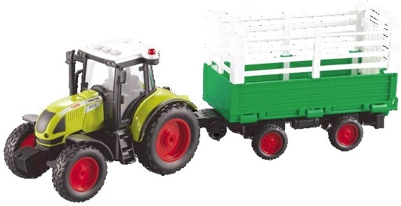 Trattore Farm service con rimorchio per il trasporto del fieno 1:16