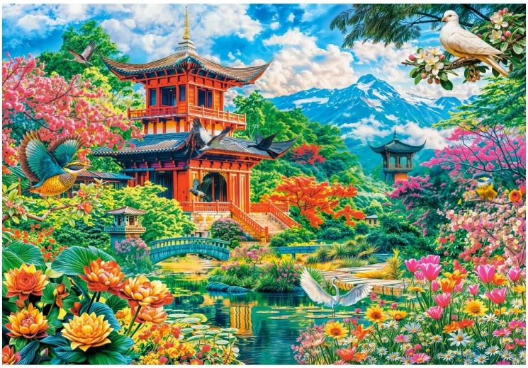 Puzzle Castorland armonia del giardino primaverile 1000 pezzi