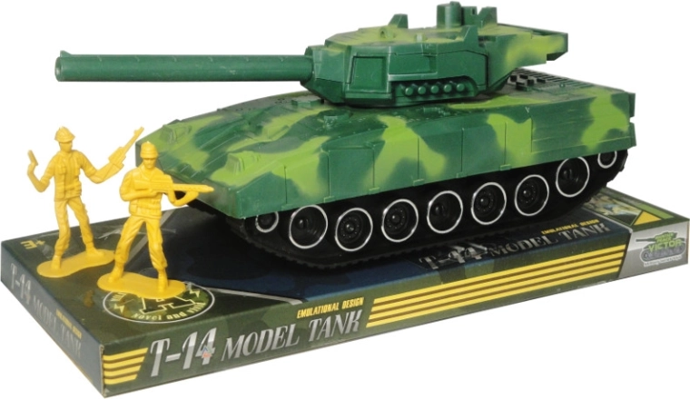 Carro armato con trazione a frizione e figurine di soldati