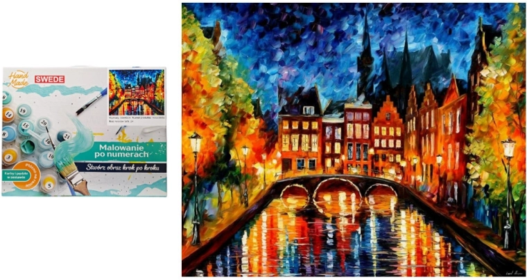 Dipinto secondo i numeri Città di notte