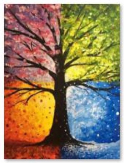 Pittura con diamanti – quadro albero 30 × 40 cm