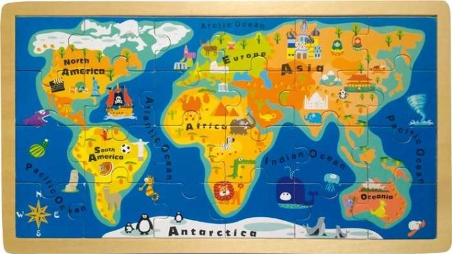 Puzzle ad incastro Mappa del Mondo per Bambini