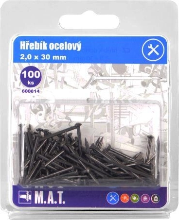 Chiodi in acciaio 30 × 2,0 mm, 100 pz