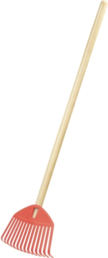Rastrello per bambini con manico in legno FOCUS BABY, corallo