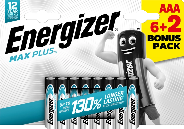 Batterie alcaline Energizer Max Plus AAA - 8 pezzi