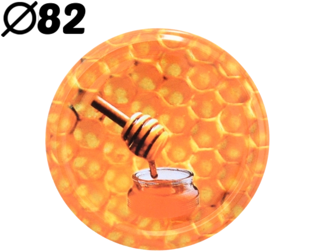 Set di coperchi 82 mm con motivo miele, 10 pz